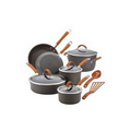 Pumpkin Orange Cucina Hard Anodized 12 Piece Cookware Set